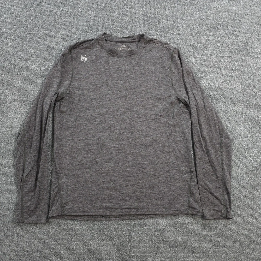 Greyson Shirt Mens Medium Gray Guide Sport Long Sleeve Brrr Performance Tee Golf
